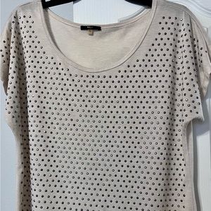 Milano Beige Rhinestone Top